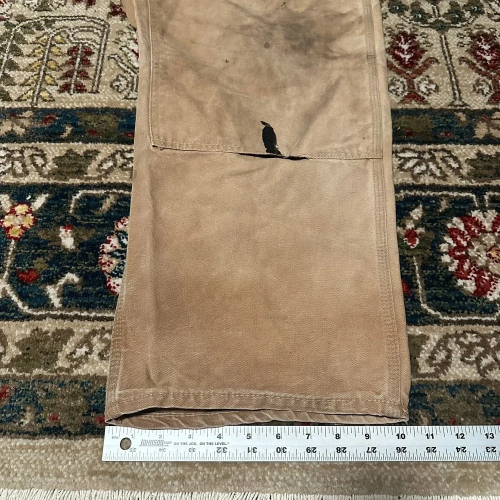 Vintage 70s Carhartt Men's Tan Duck Canvas Bib Overalls‎ Workwear Vintage